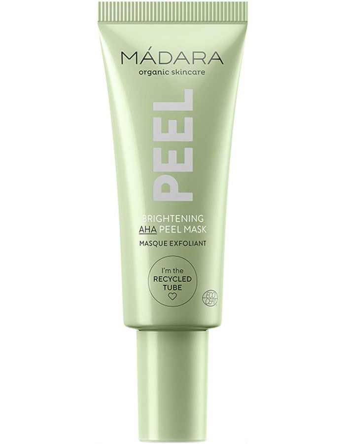 Mádara Brightening AHA Peel Mask is een gezichtsmasker met een peelende werking van 100% natuurlijke ingrediënten.