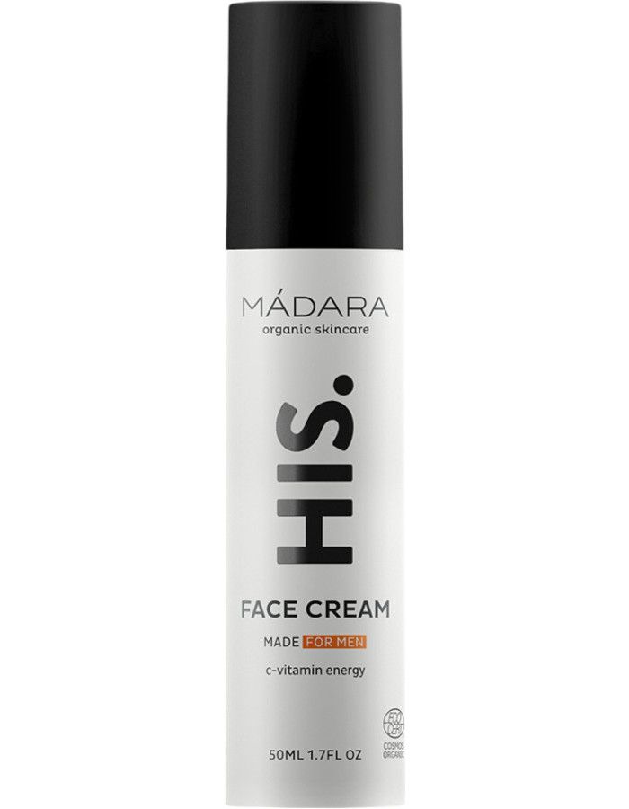 Mádara His Face Cream is speciaal ontwikkeld voor mannen en biedt een veelzijdige oplossing tegen droogheid, een doffe huid, overtollige vettigheid en puistjes.