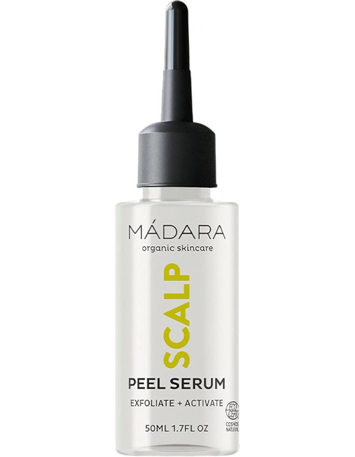 Mádara Scalp Peel Serum Limited Edition biedt een grondige exfoliatie en reiniging voor de hoofdhuid, effectief bij het verwijderen van dode huidcellen, productresten, overtollige talg en vuil.