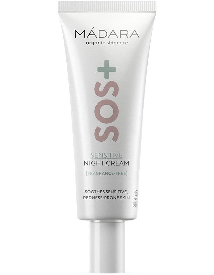 Mádara SOS Sensitive Night Cream is een kalmerende en intensief hydraterende nachtcrème die verlichting biedt voor een gestreste en geïrriteerde huid.