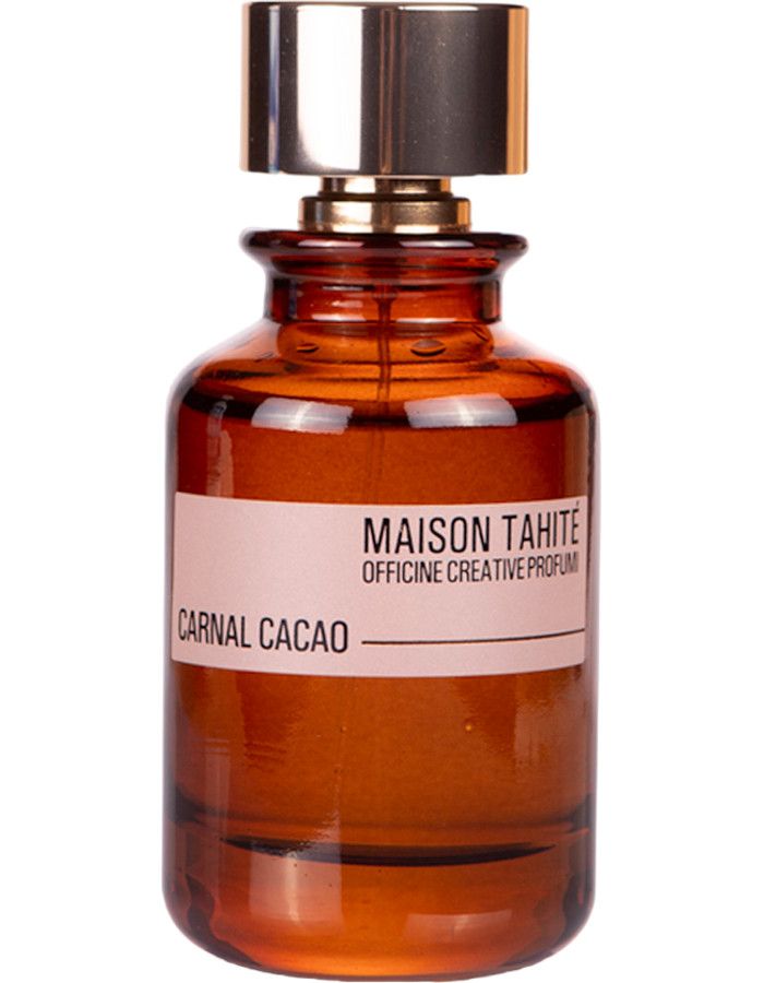 Maison Tahité Carnal Cacao eau de parfum brengt de gastronomische sensualiteit van cacao samen met het vleselijke karakter van tuberoos.