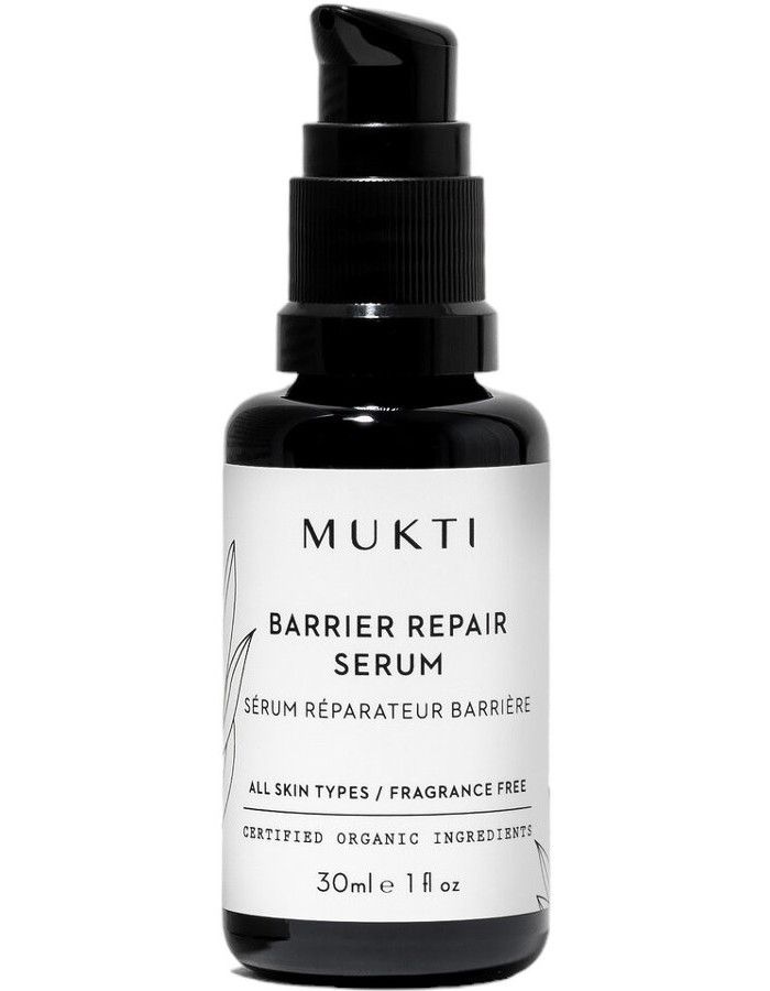 Mukti Organics Barrier Repair Serum is speciaal ontworpen voor de hormonaal reactieve en gevoelige huid.