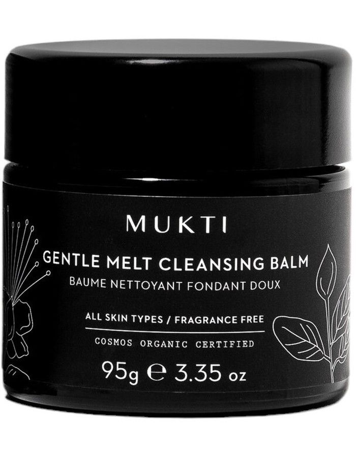 Mukti Gentle Melt Cleansing Balm is een luxueuze, watervrije reinigingsbalsem die op milde wijze make-up en onzuiverheden verwijdert zonder irritatie te veroorzaken.