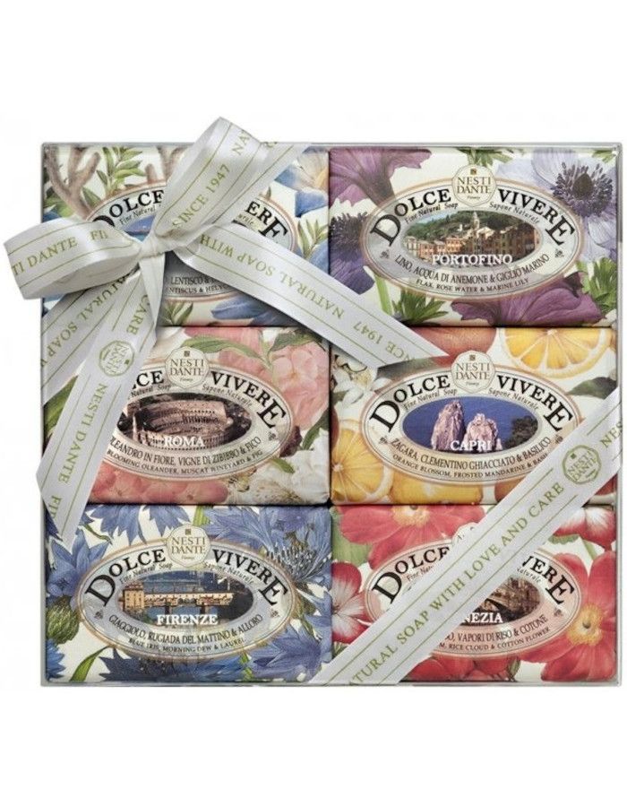 Nesti Dante Natural Soap Dolce Vivere Gift Set is perfect voor diegene die kennis willen maken met de heerlijk geurende, biologische zepen van Nesti Dante.