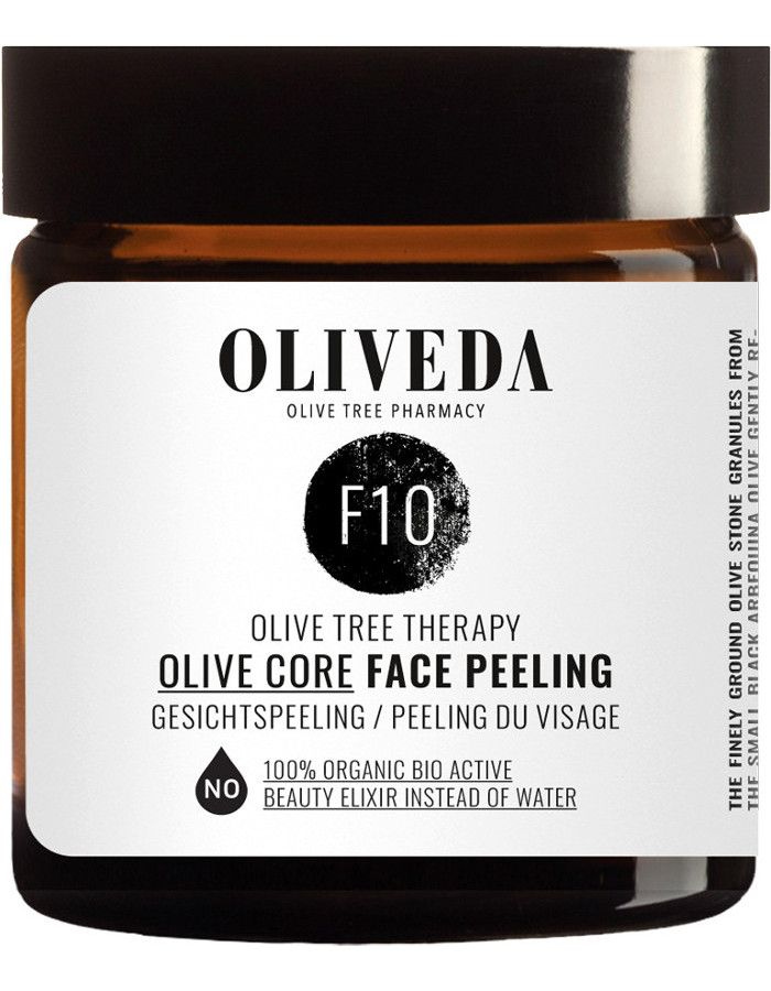 Oliveda F10 Olive Core Face Peeling biedt een zachte, maar effectieve exfoliatie en helpt de huid haar natuurlijke glans te behouden