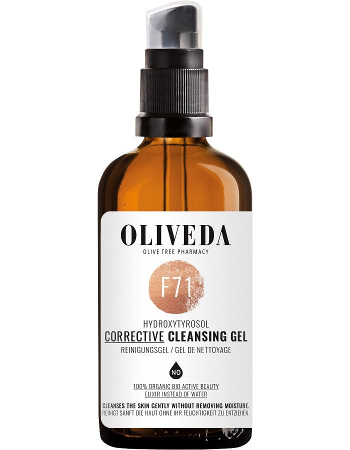 Oliveda F71 Corrective Cleansing Gel reinigt de huid op een bijzonder zachte manier zonder deze van vocht te ontdoen.