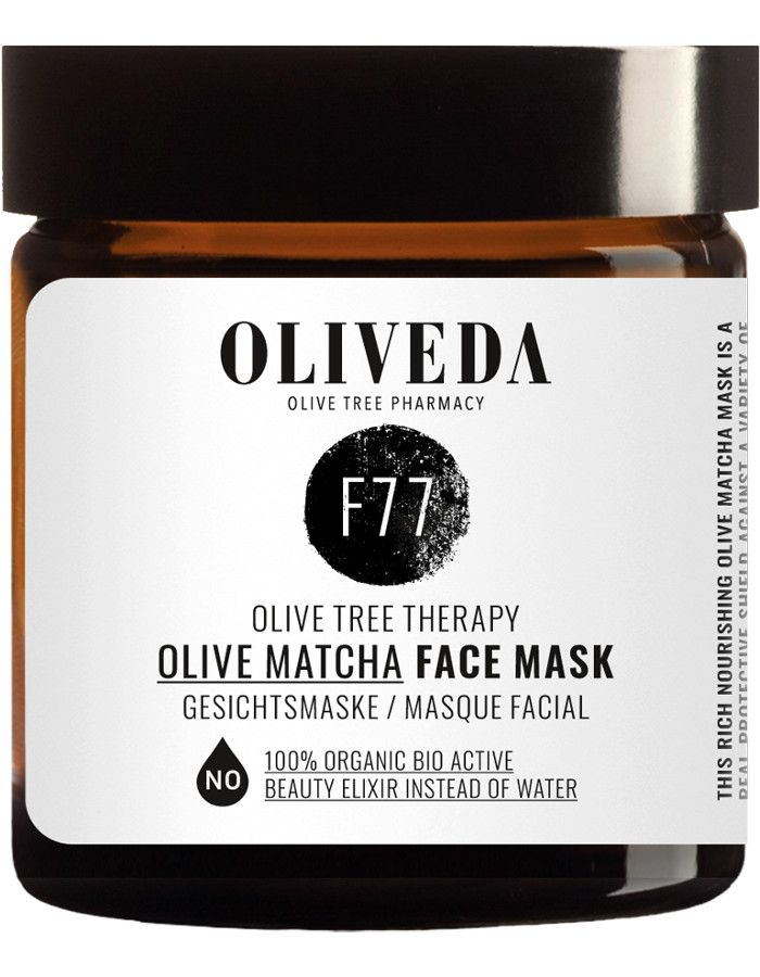 Oliveda F77 Olive Matcha Face Mask is ontworpen om zichtbare roodheid, ontstekingen en irritaties te verminderen, terwijl het tegelijkertijd huidbeschadiging veroorzaakt door vrije radicalen bestrijdt.