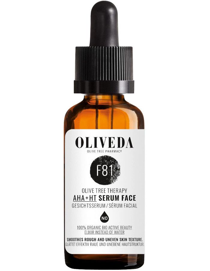 Oliveda F81 AHA + HT Face Serum combineert voor het eerst ter wereld de krachtige werkingsmechanismen van AHA en HT. Deze combinatie verbetert het uiterlijk van de huid in zeer korte tijd.