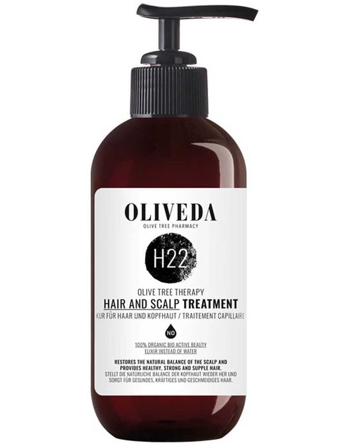 Oliveda H22 Hair And Scalp Treatment Regenerating is een intensief haarmasker dat zowel de hoofdhuid als het haar regenereert en versterkt.