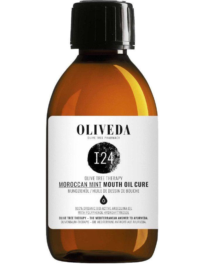 Oliveda I24 Mouth Oil Cure Detoxifying is een helende mondolie samengesteld uit olijfpolyfenolen, helende kruiden en Marokkaanse munt.