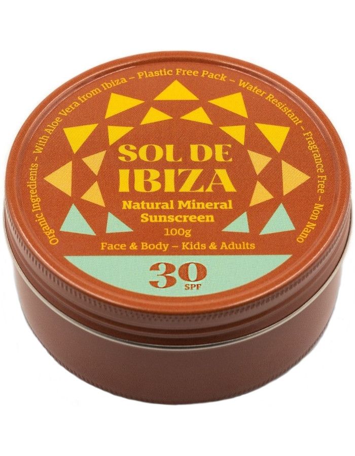 Sol De Ibiza Natural Mineral Sunscreen Spf30 100gr 806891244352 snel, veilig en gemakkelijk online kopen bij Beauty4skin.nl
