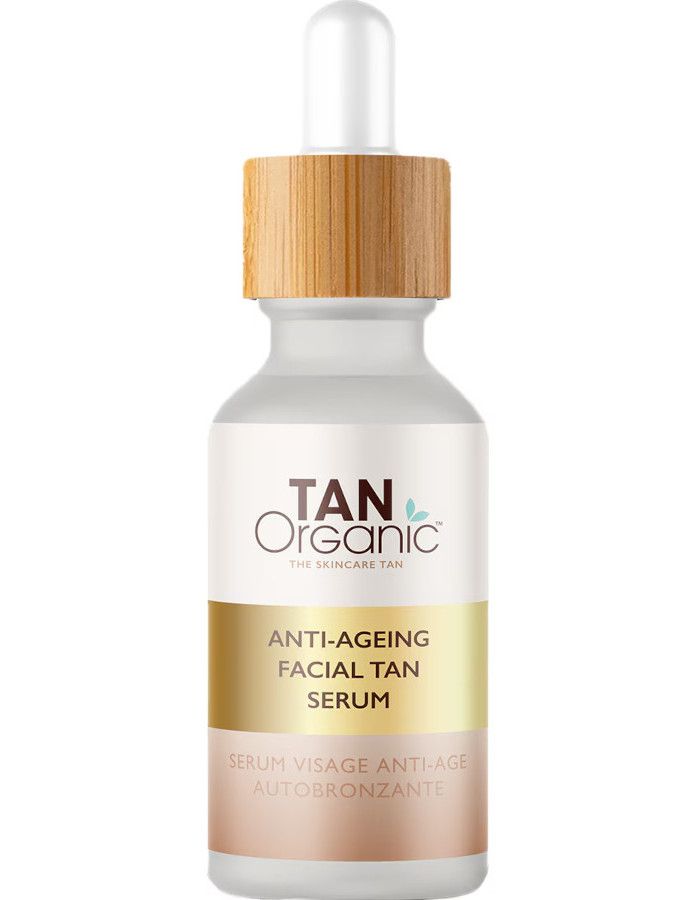 TanOrganic Anti-aging Facial Selftan Serum trekt snel in en laat een stralende, natuurlijke gouden kleur achter zonder vettig residu.