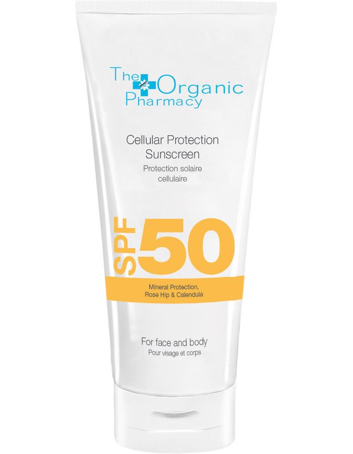 The Organic Pharmacy Cellular Protection Sunscreen Cream SPF50 is een hydraterende zonnebrandcrème met zinkoxide en titaniumdioxide, die minerale bescherming biedt met SPF50 tegen UVA- als UVB-stralen.