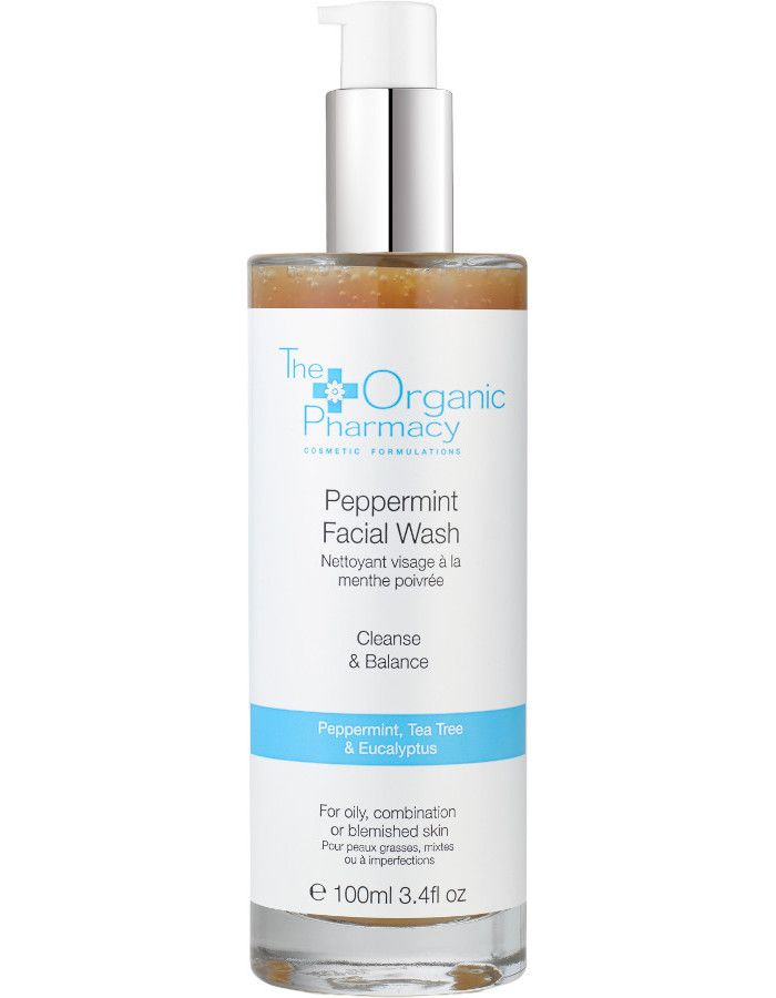The Organic Pharmacy Peppermint Facial Wash is een intens verfrissende washgel met Aloe vera, ontworpen om de vette, gecombineerde of onzuivere huid te reinigen en in balans te brengen.