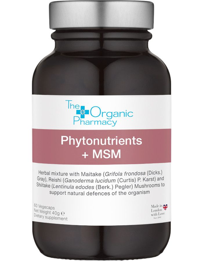 The Organic Pharmacy Phytonutrients + MSM zit boordevol groene superfoods, antioxidanten en voedingsstoffen, waardoor ze ideaal zijn voor de ondersteuning van de gezondheid en het uiterlijk van haar, huid en nagels