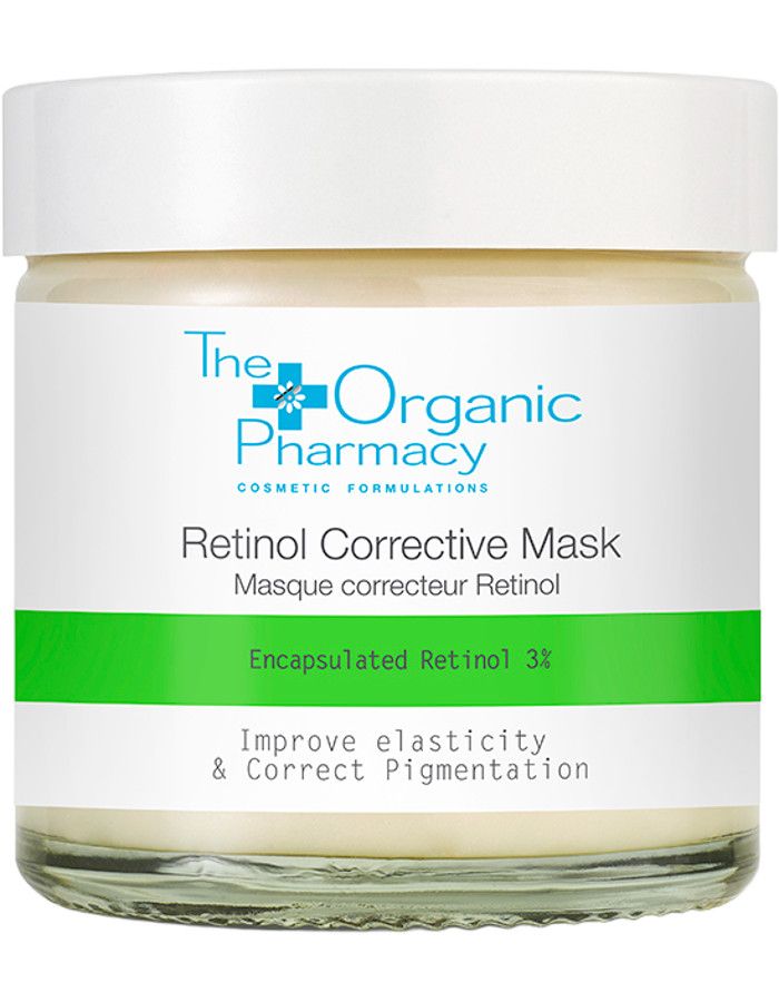 The Organic Pharmacy Retinol Night Corrective Mask is een natuurlijk en vegan nachtmasker dat de huid 's nachts corrigeert en herstelt