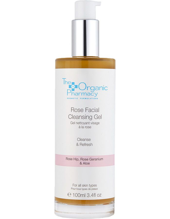 The Organic Pharmacy Rose Facial Cleansing Gel is een prachtig lichte en geurige gel met extracten van rozenbottel en rozengeranium voor zachte reiniging.