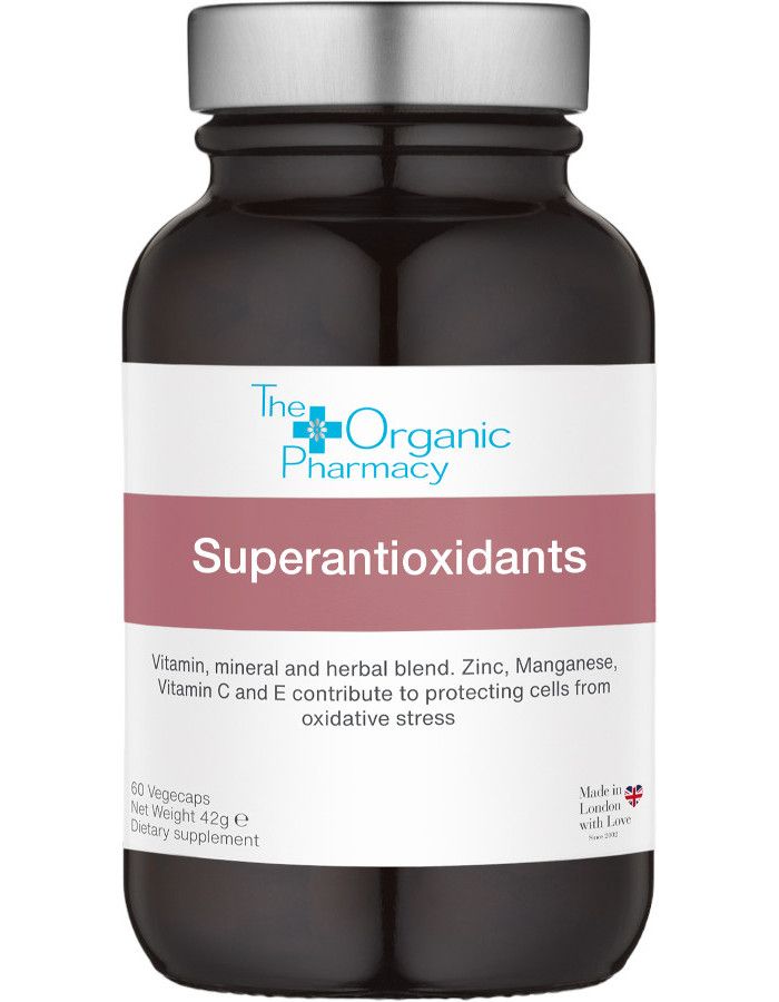 The Organic Pharmacy Superantioxidants is een krachtige mix van vitaminen, mineralen en natuurlijke antioxidanten afkomstig uit kruiden.