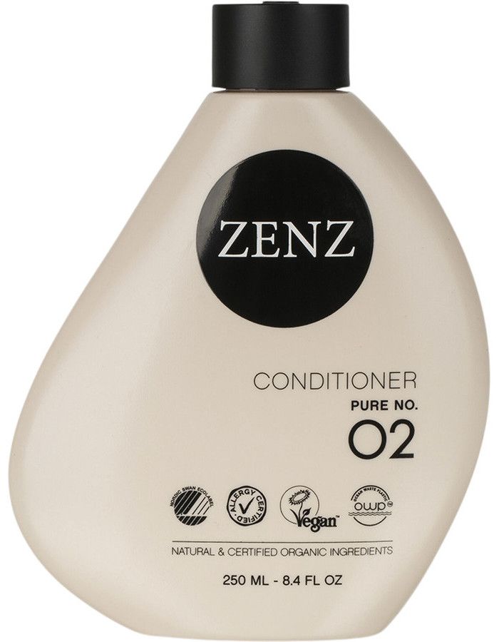 Zenz Conditioner Pure No 02 is een verfrissende traktatie voor alle haartypes, met speciale aandacht voor gevoelig haar en een gevoelige hoofdhuid.