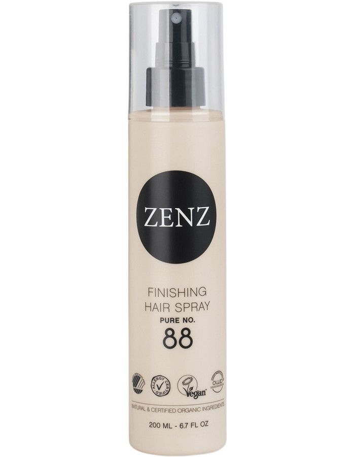 Zenz Finishing Hair Spray Pure No 88 is een haarlak zonder gas die geschikt is voor alle haartypes en vooral is bedoeld voor het styling en het verstevigen van het haar.