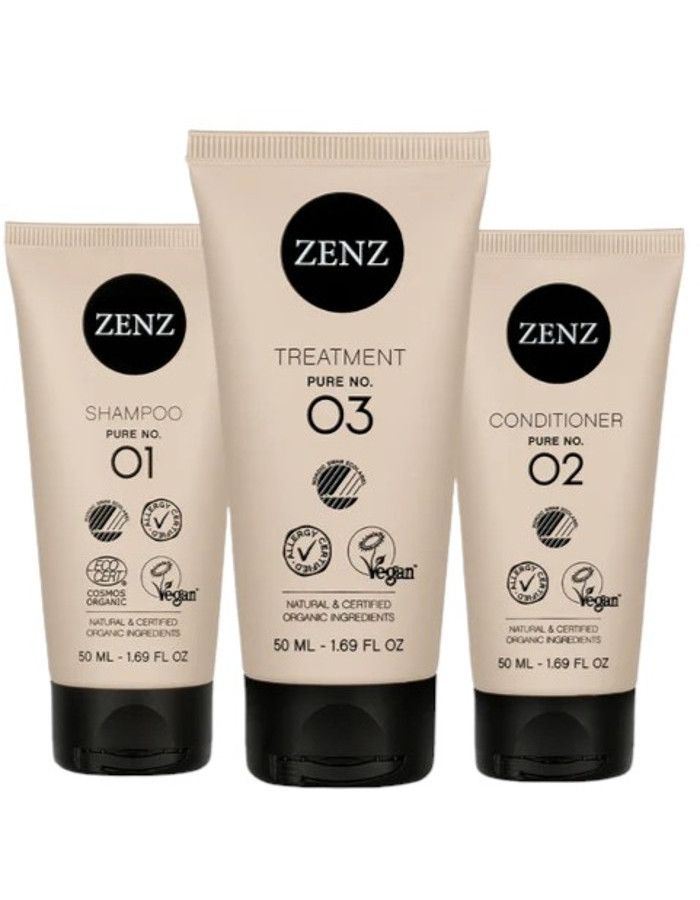 Zenz Organic Sensitive Scalp Trial Set 3-delig is een ideaal trial set om de basis haarverzorgingsproducten van Zenz uit te proberen.