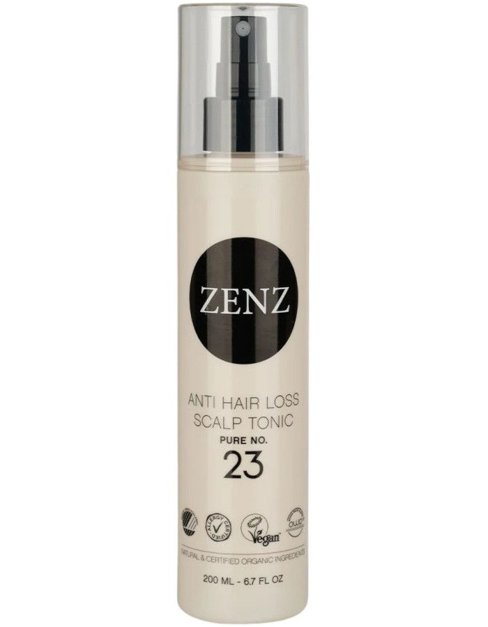 Zenz Organic Anti Hair Loss Scalp Tonic Pure No 23 is een leave-in tonic die speciaal is ontwikkeld om haaruitval tegen te gaan en dunner wordend haar te versterken.