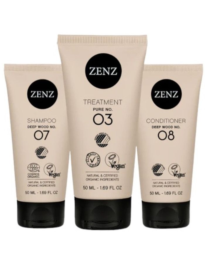 Zenz Organic Moisturizing Trial Set 3-delig is een ideaal trial set om de basis haarverzorgingsproducten van Zenz voor krullend en droog haar en hoofdhuidproblemen uit te proberen.