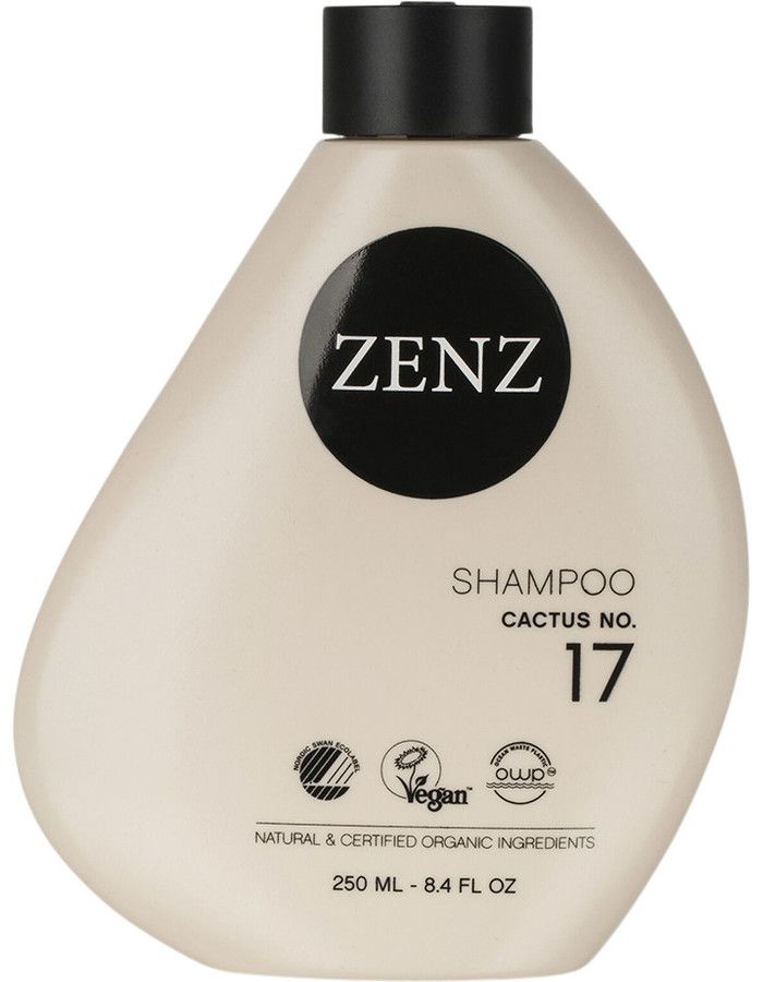 Zenz Organic Shampoo Cactus No 17 biedt vocht, kracht en vitaliteit voor alle haartypes, met name geschikt voor normaal, droog en krullend haar, en voor de droge hoofdhuid.