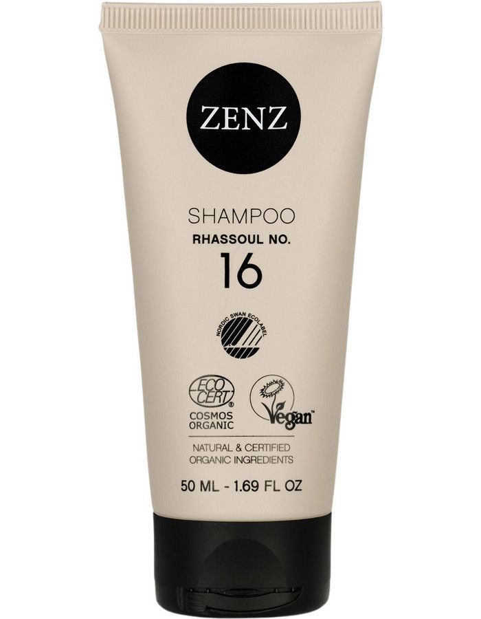 Zenz Organic Shampoo Rhassoul No 16 geeft vocht, kracht en vitaliteit aan alle haartypes, met een bijzondere focus op droog, krullend, gekleurd haar en een droge hoofdhuid.