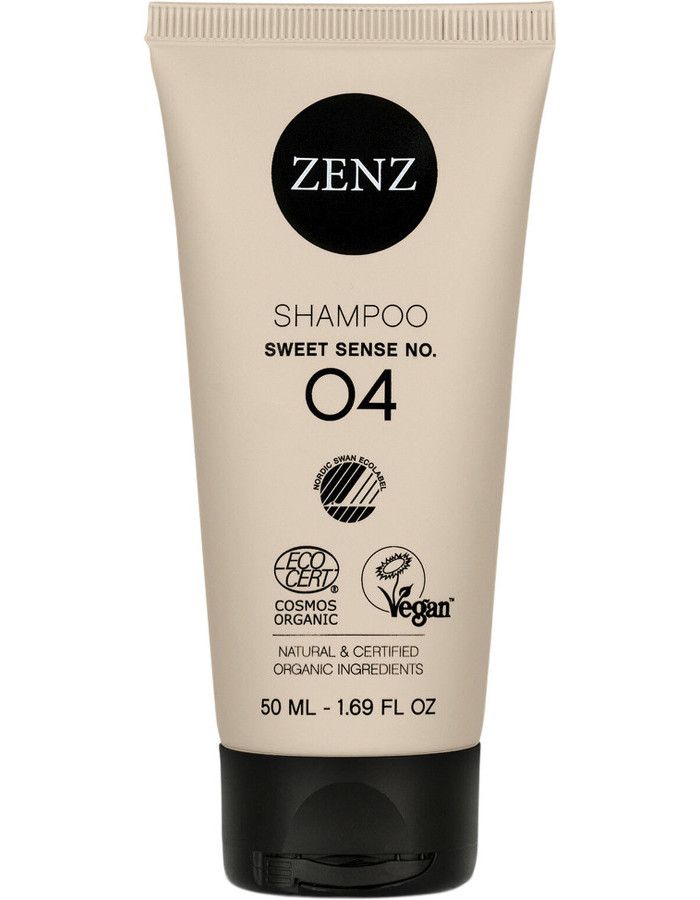 Zenz Shampoo Sweet Sense No 04, doordrenkt met vocht, kracht en vitaliteit, creëert niet alleen volume maar verrijkt het haar ook met essentiële vitamines en mineralen uit plantaardige oliën.