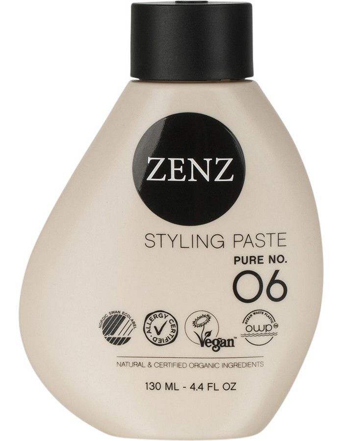 Zenz Organic Styling Paste Pure No 06 is een veelzijdige stylingpasta die geschikt is voor alle haartypes, maar vooral effectief is voor kort of krullend haar.