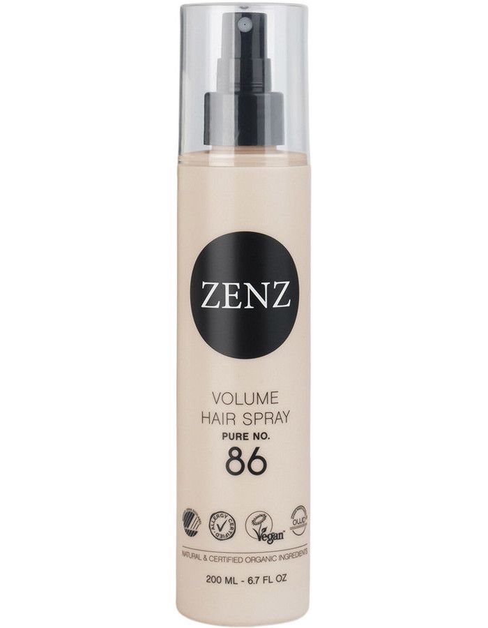 Zenz Volume Hair Spray Pure No 86 is een haarlak zonder drijfgas die geschikt is voor alle haartypes, maar vooral handig voor het creëren van volume bij normaal en fijn haar.