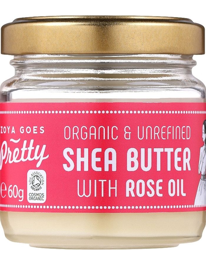 Zoya Goes Pretty Organic Cold Pressed Shea Butter Balm With Rose Oil is een diep hydraterende en verzachtende balsem die de huid beschermt tegen uitdroging.