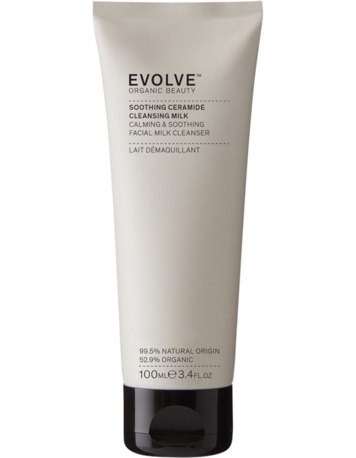 Evolve Soothing Ceramide Cleansing Milk: zachte, parfumvrije reiniger die de huidbarrière versterkt en roodheid vermindert.