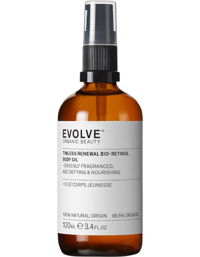 Ontdek de kracht van natuurlijke anti-aging met de Evolve Organic Beauty Timeless Renewal Bio Retinol Body Oil.