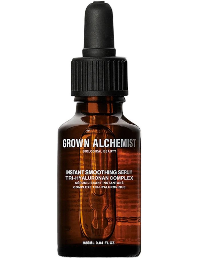 Grown Alchemist Instant Smoothing Hyaluronic Serum hydrateert diep, vermindert droogtelijntjes en laat de huid voller en gladder ogen