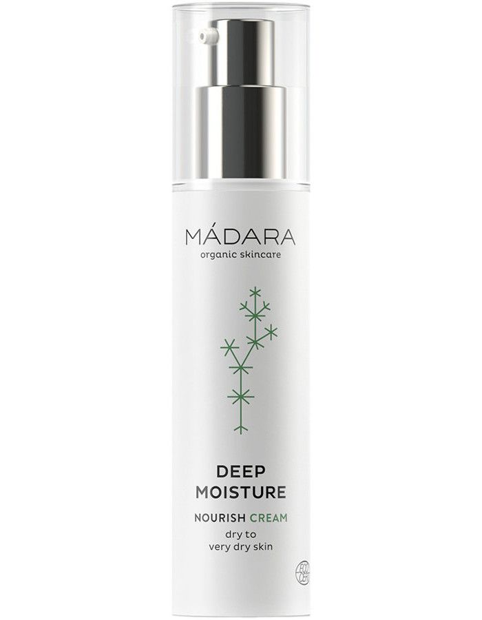 Mádara Deep Moisture Nourish Cream is een volle en verzachtende creme die een diepe hydratatie geeft aan droge tot zeer droge huidtypes. 