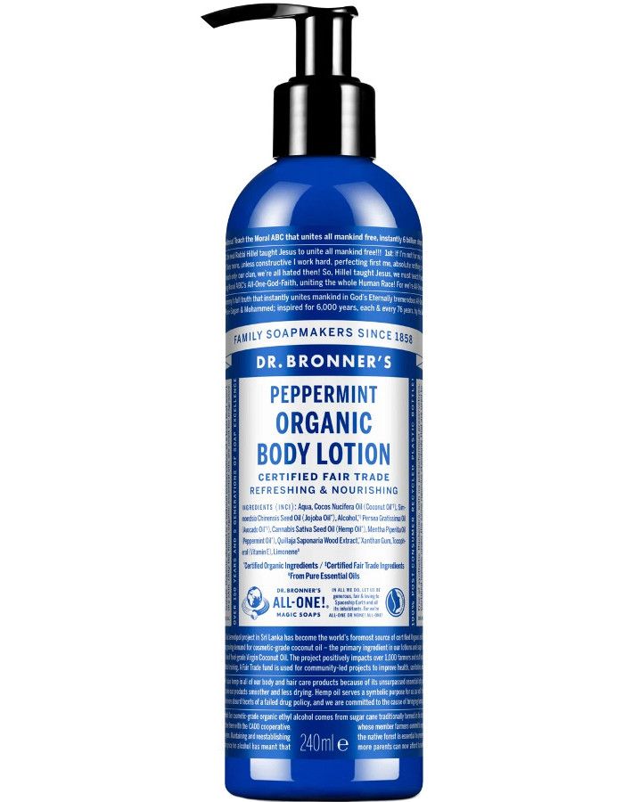 Dr Bronners Peppermint Coconut Organic Body Lotion 240ml 018787261057 snel, veilig en gemakkelijk online kopen bij Beauty4skin.nl