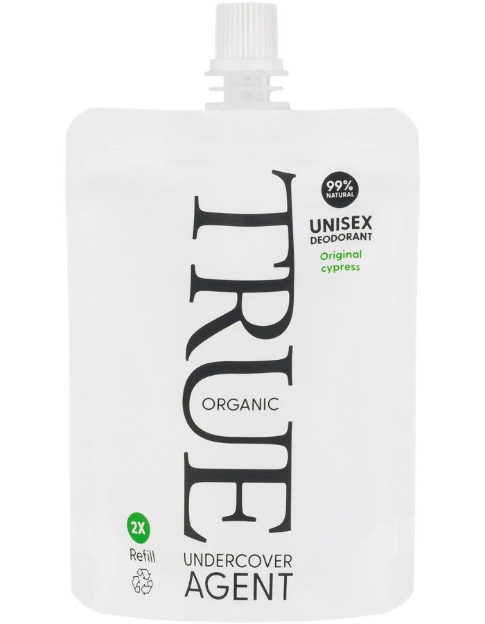 True Organic Of Sweden Undercover Agent Deodorant zonder alcohol en zonder aluminium, bestaat voor 99% uit biologische ingrediënten en natuurlijke ingrediënten