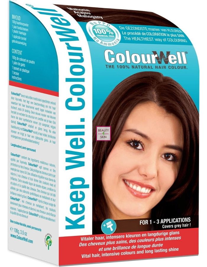 Colourwell 100% Natuurlijke Haarkleuring Mahonie 8906017055243 Beauty4skin.nl is een website passie voor natuurlijke, biologische en zuivere huidverzorging en cosmetica. Snelle levering, deskundig advies, betrouwbaar en voordelig.